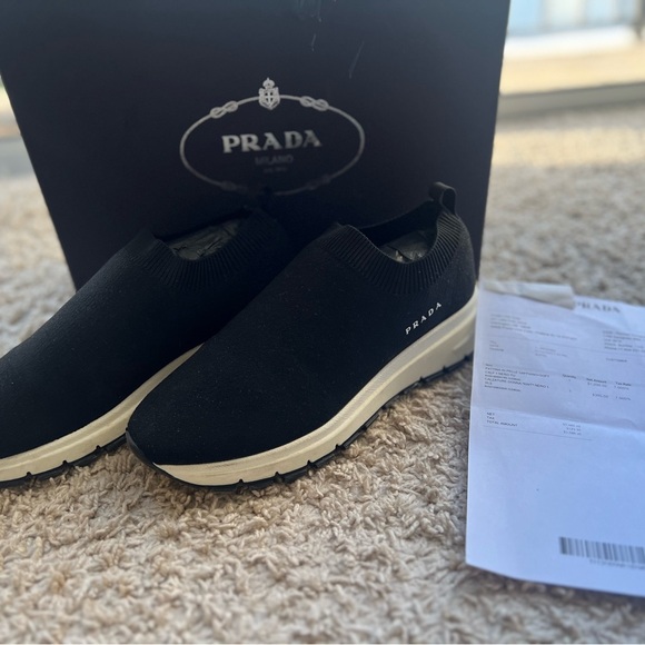 Prada Black Slip-On Sneakers with Modern Silhouette - Picture 1 of 5